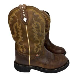 Justin Gypsy Boots Womens 7.5B Brown Leather L9909 Riding Western Cowgirl Rodeo